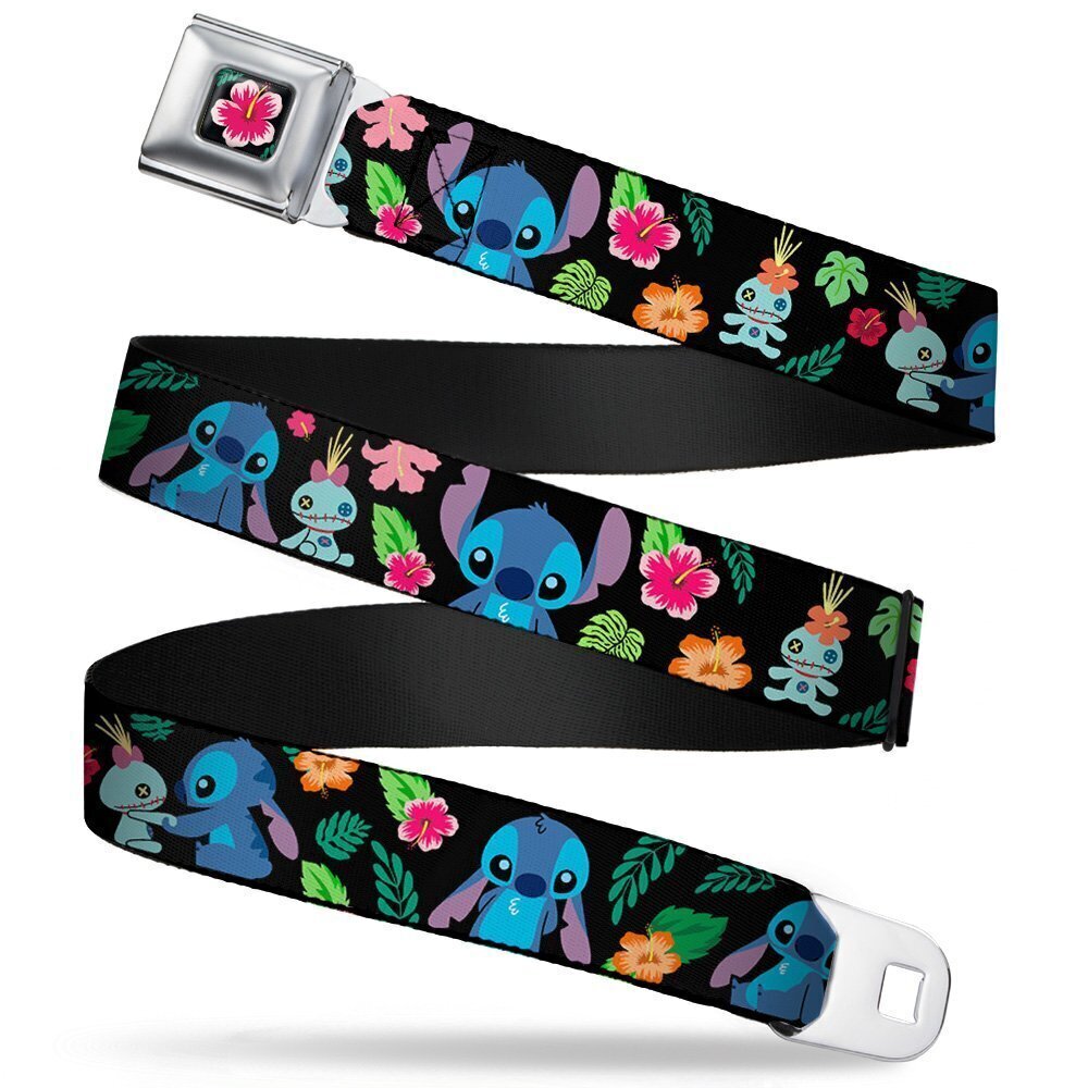 7650 Buckle-down Seatbelt Buckle - Stitch & Scrump Poses/Tropical Flora